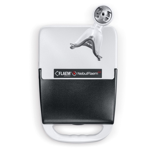 Otwarty inhalator FLAEM NebulFlaem 4.0 z technologią BioCote oraz kompletem akcesoriów.